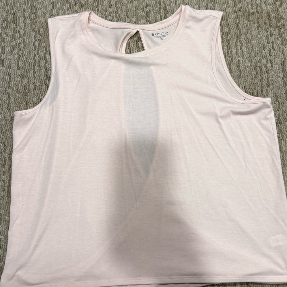Athleta Pastel Pink Sleeveless Crop Tank Top (216)